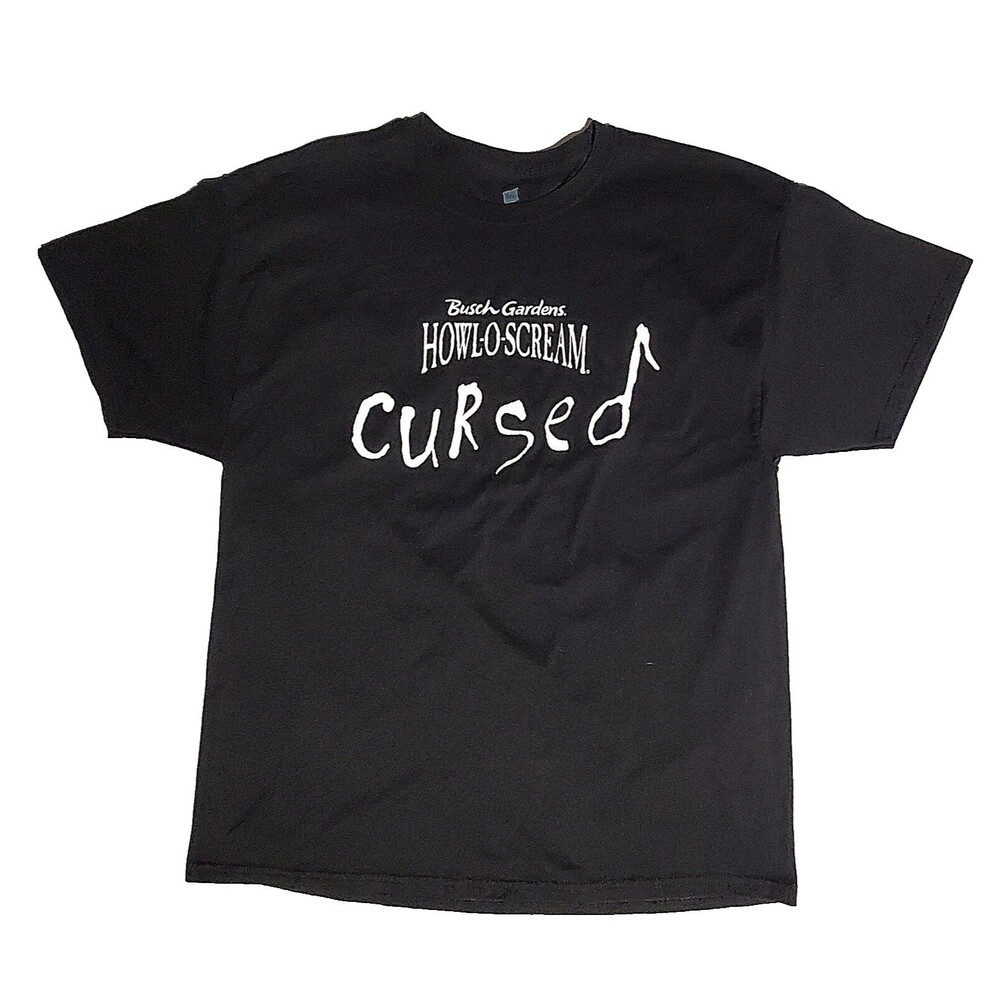 Busch Gardens Shirt Howl-O-Scream STAFF XL Tampa FL Halloween Hanes ComfortBlend